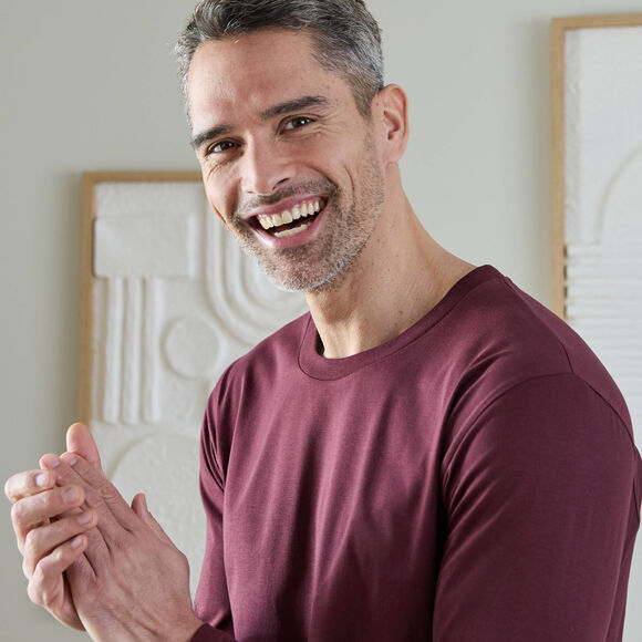 T-shirt met ronde hals en lange mouwen - set van 3 (bordeaux + marine + blauw) T-shirt met ronde hals en lange mouwen - set van 3 (bordeaux + marine + blauw)